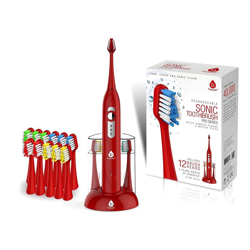 Pursonic Spm Sonic Movement Rechargeable Electric Toothbrush In Red
