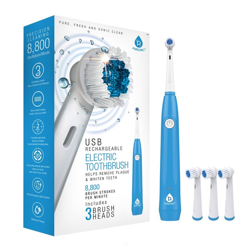 Pursonic Usb Rechargeable Rotary Toothbrush In White