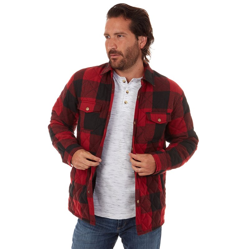 Px Brody Quilted Flannel Jacket In Red