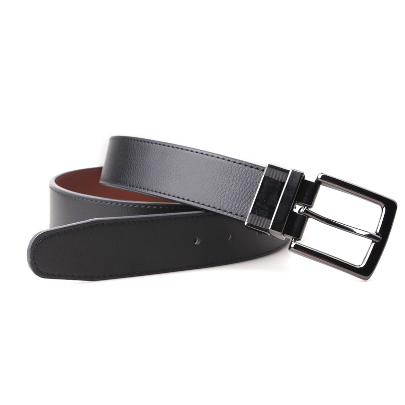 Px Carter Reversible Leather 3.5 Cm Belt In Black