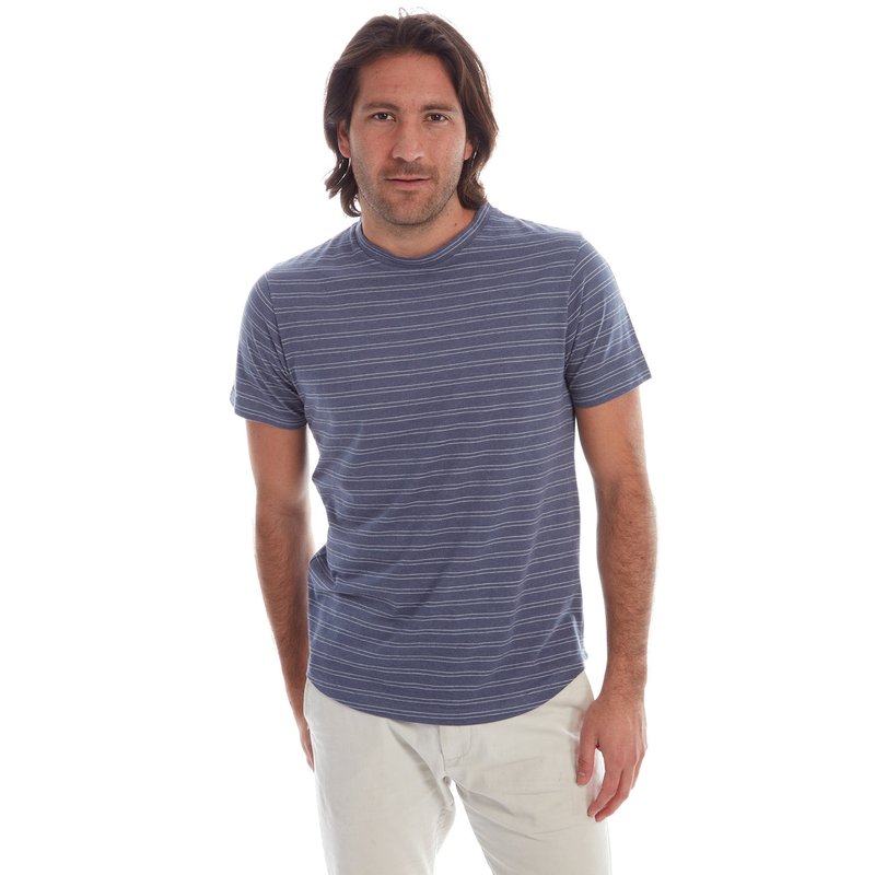 Px Cooper Jacquard Striped Tee In Blue