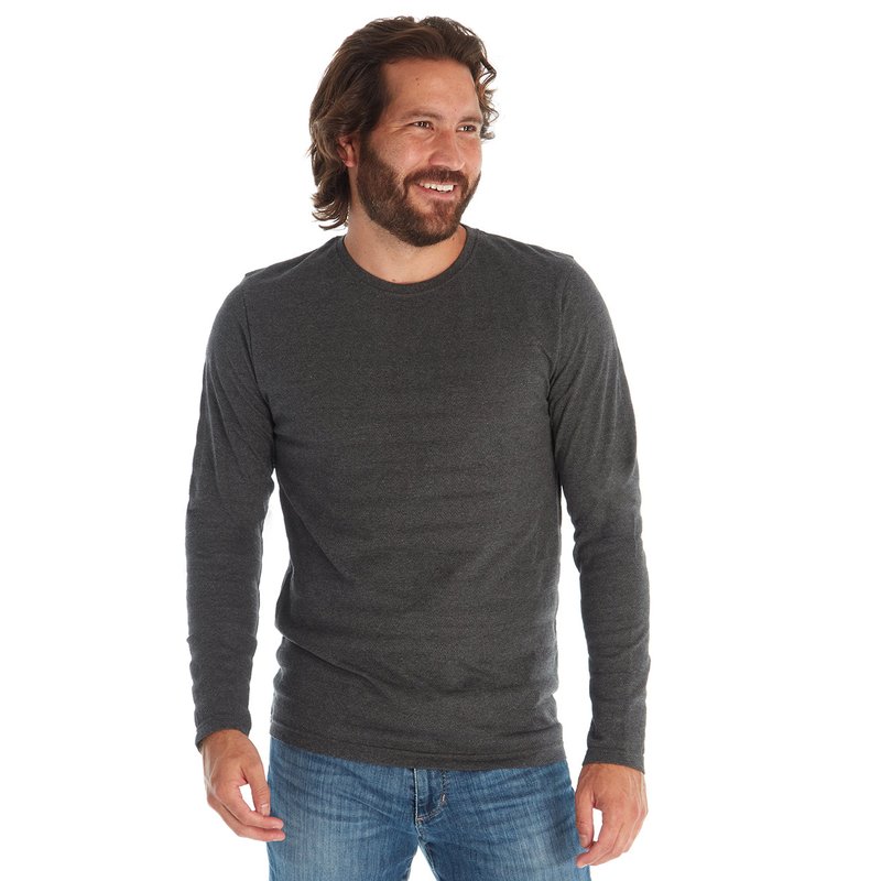 Px Devin Textured Long Sleeve Tee In Gray