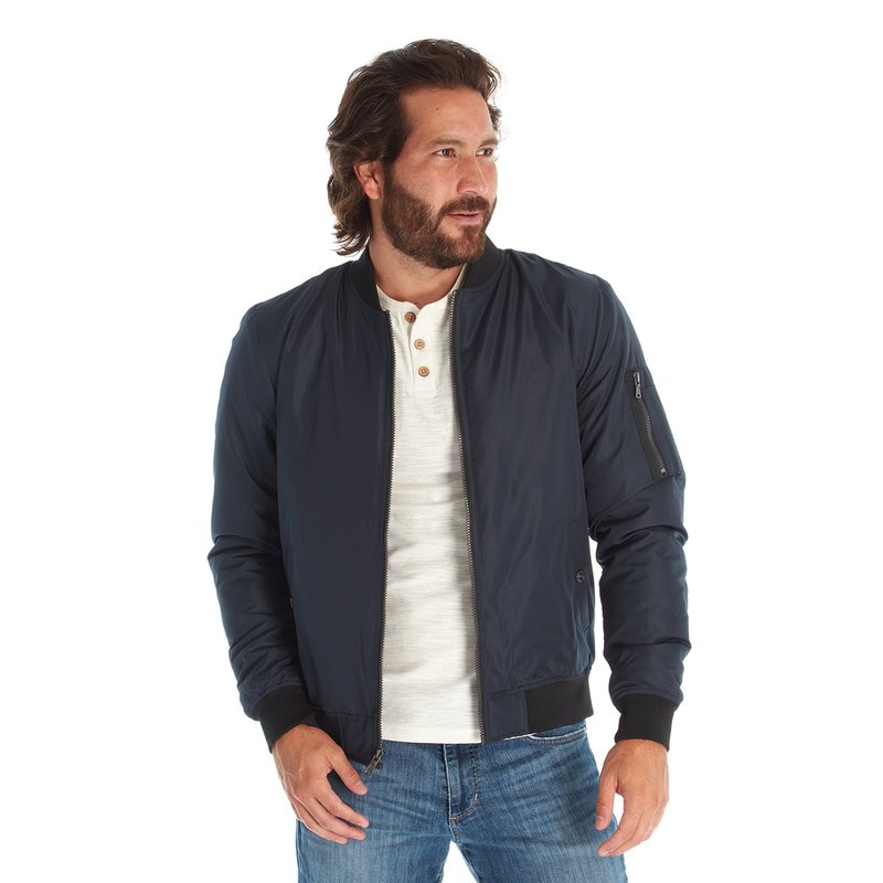 Px Lewis Sherpa Lined Bomber Jacket In Blue