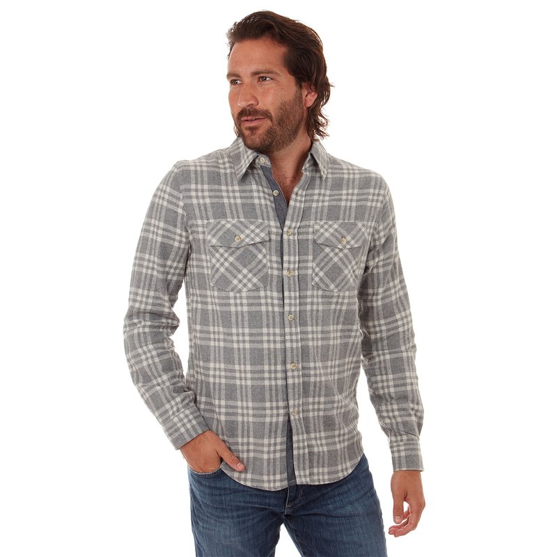 Px Luca Flannel Shirt In Grey