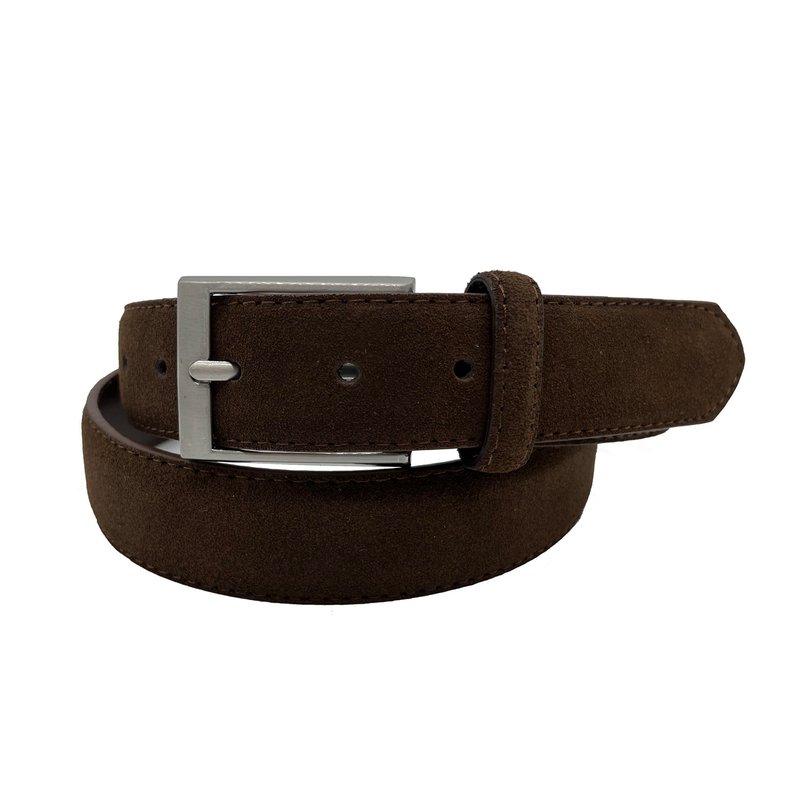 Px Remy Suede Leather 3.5 Cm Belt In Brown