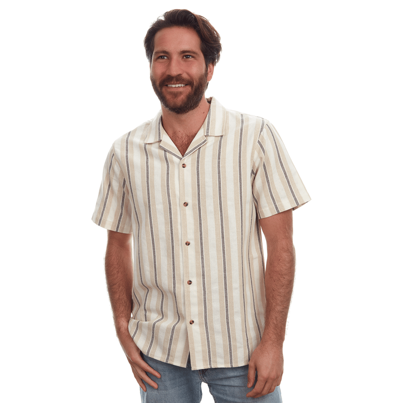 Shop Px Sawyer Textured Resort Shirt In Brown