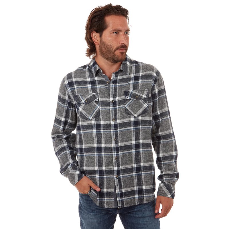 Px Terrell Flannel Shirt In Blue