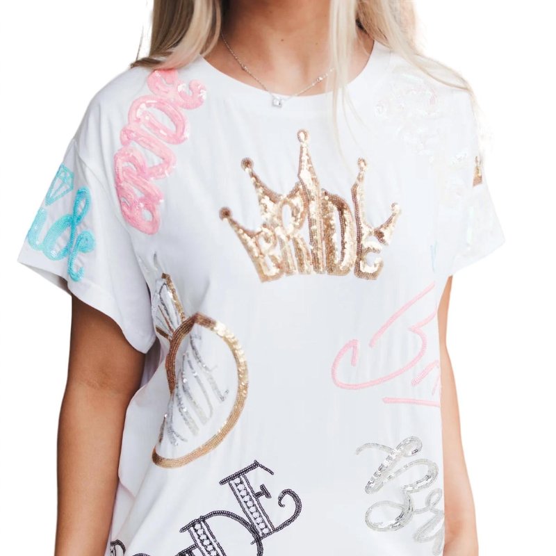 Shop Queen Of Sparkles Bride All Over Tee In White