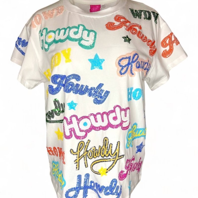 Shop Queen Of Sparkles Howdy All Over Tee In White