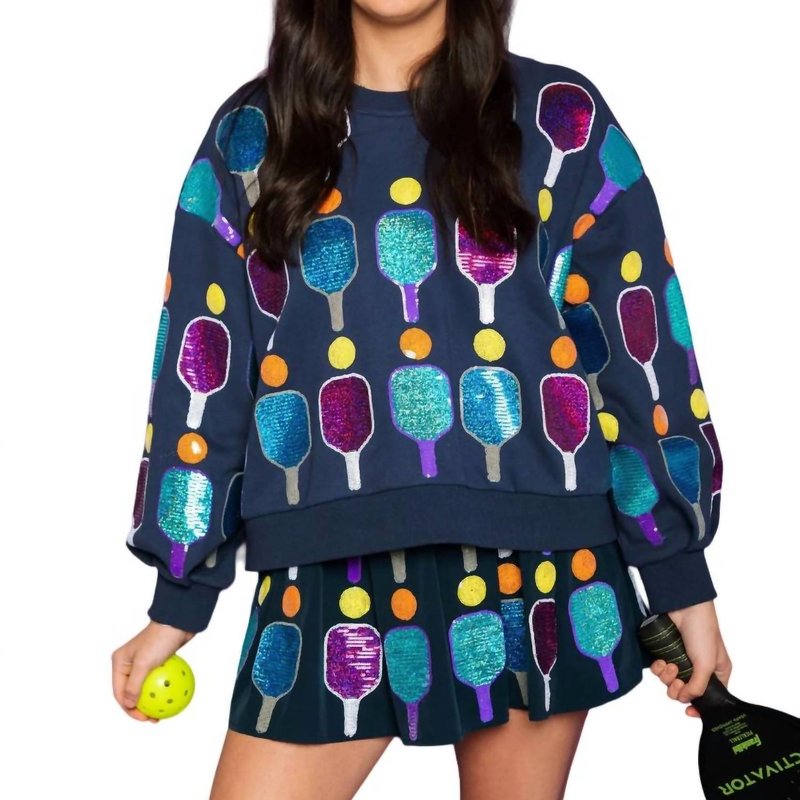 Queen Of Sparkles Pickleball Sweatshirt In Multi