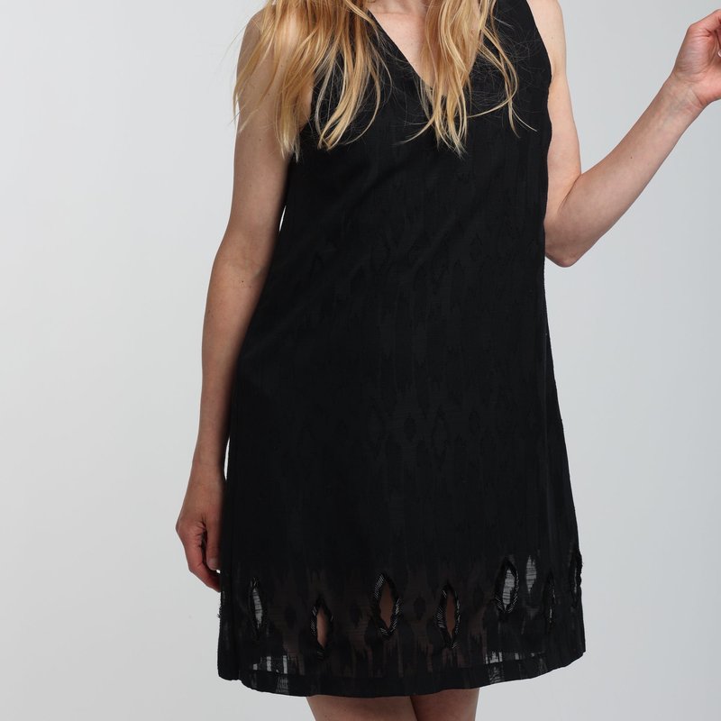 Quinn Audrey Cotton Jacquard Mini Dress In Black