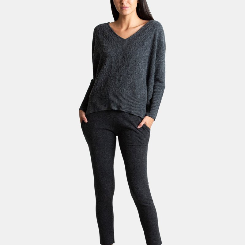 Shop Quinn Cashmere Cable Oversized Sweater In Grey