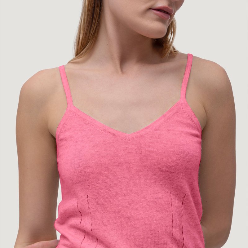 Quinn Cashmere & Linen V-neck Tank In Pink