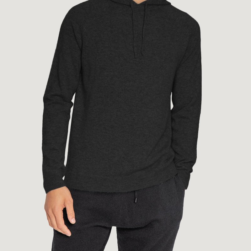 Quinn Cashmere Pullover Hoodie In Black