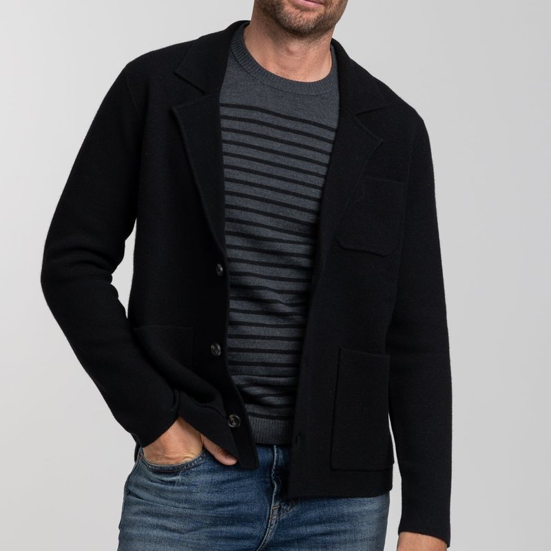 Quinn Chore Wool Blazer Jacket In Black