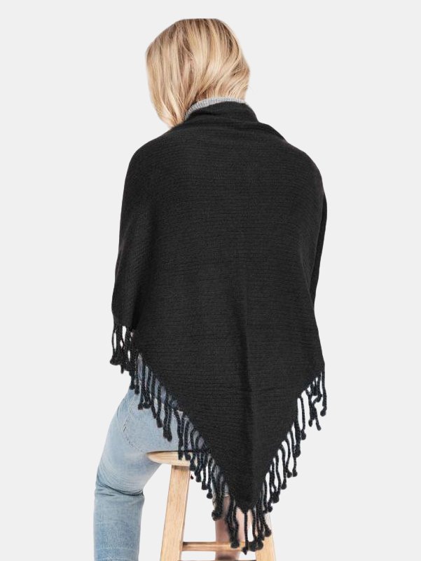 Shop Quinn Dropped Needle Cashmere Scarf In Black