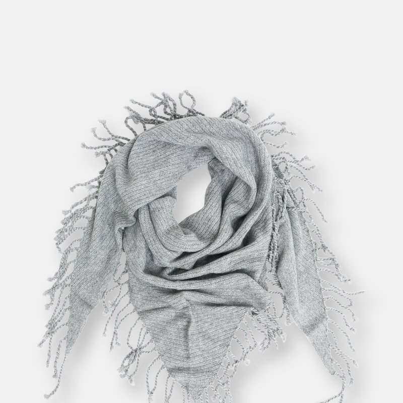 Quinn Dropped Needle Cashmere Scarf In Grey