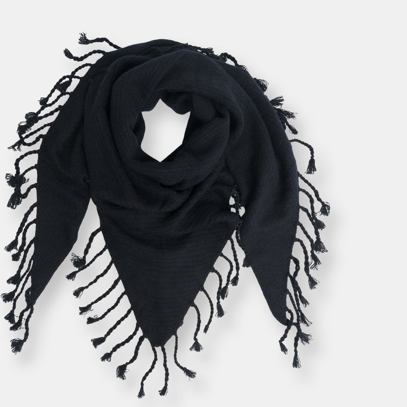 Shop Quinn Dropped Needle Cashmere Scarf In Grey