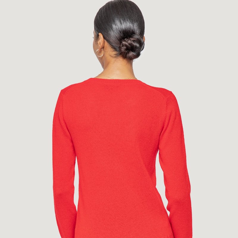 Quinn Khloe Cashmere Crew Sweaters In Red