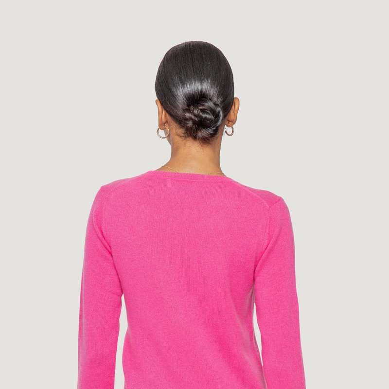 Quinn Khloe Cashmere Crew Sweaters In Pink
