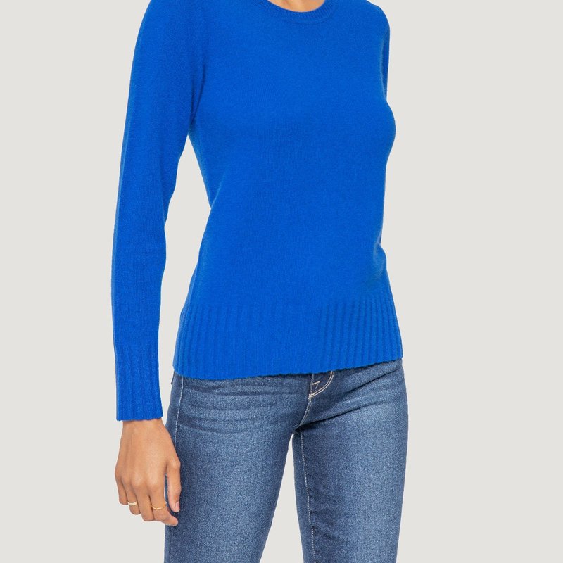Quinn Khloe Cashmere Crew Sweaters In Blue