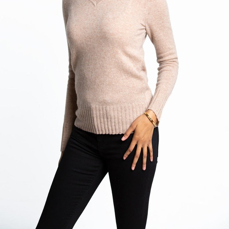 Quinn Kim Cashmere V-neck Sweater In Brown