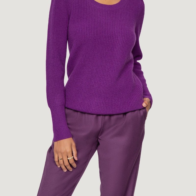 Quinn Knit Cashmere Sweater In Purple