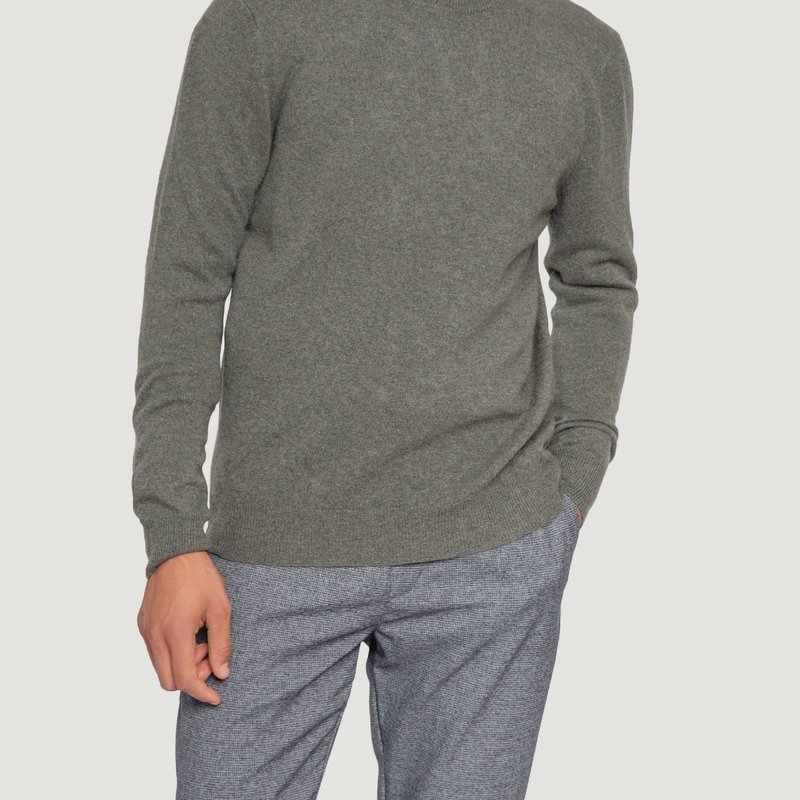 Quinn Liam Cashmere Crewneck Sweater In Grey