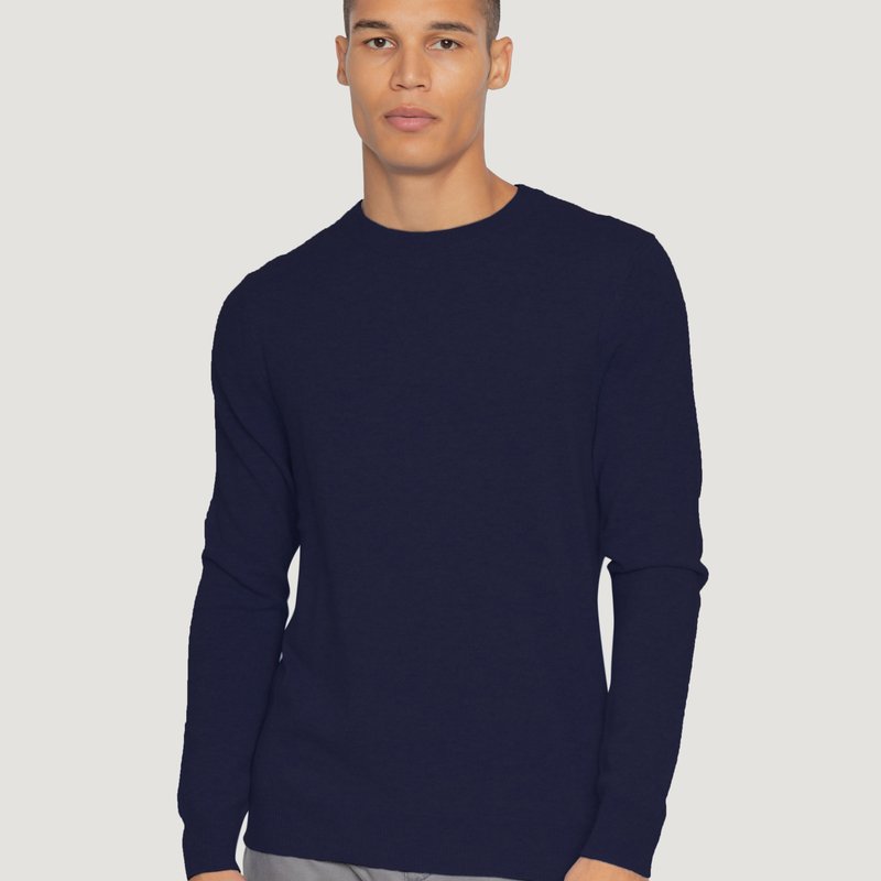 Quinn Liam Cashmere Crewneck Sweater In Blue