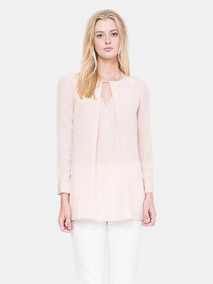 Shop Quinn Walt Keyhole Pleated Tunic Top In Pink