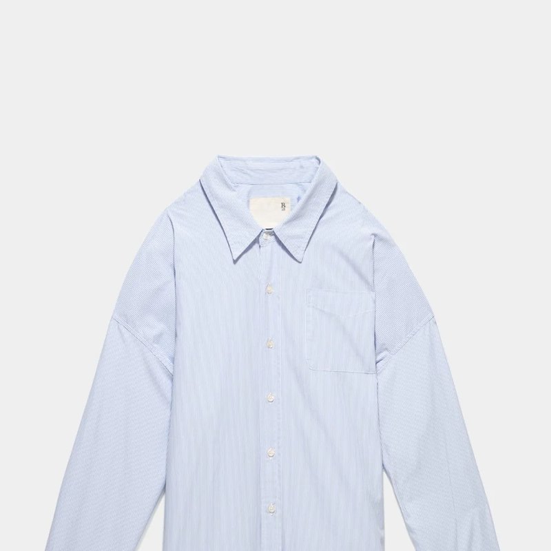 R13 Drop Neck Oxford Shirt In Blue