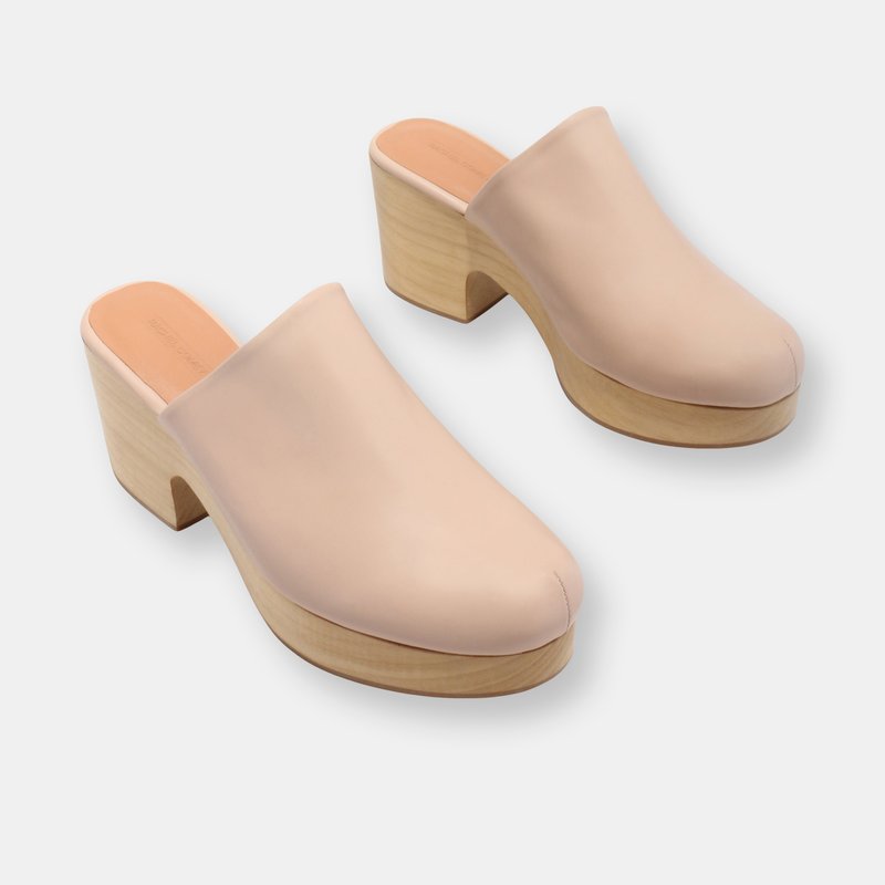 Rachel Comey Bose Clog With Carved Wood Heel In Blush