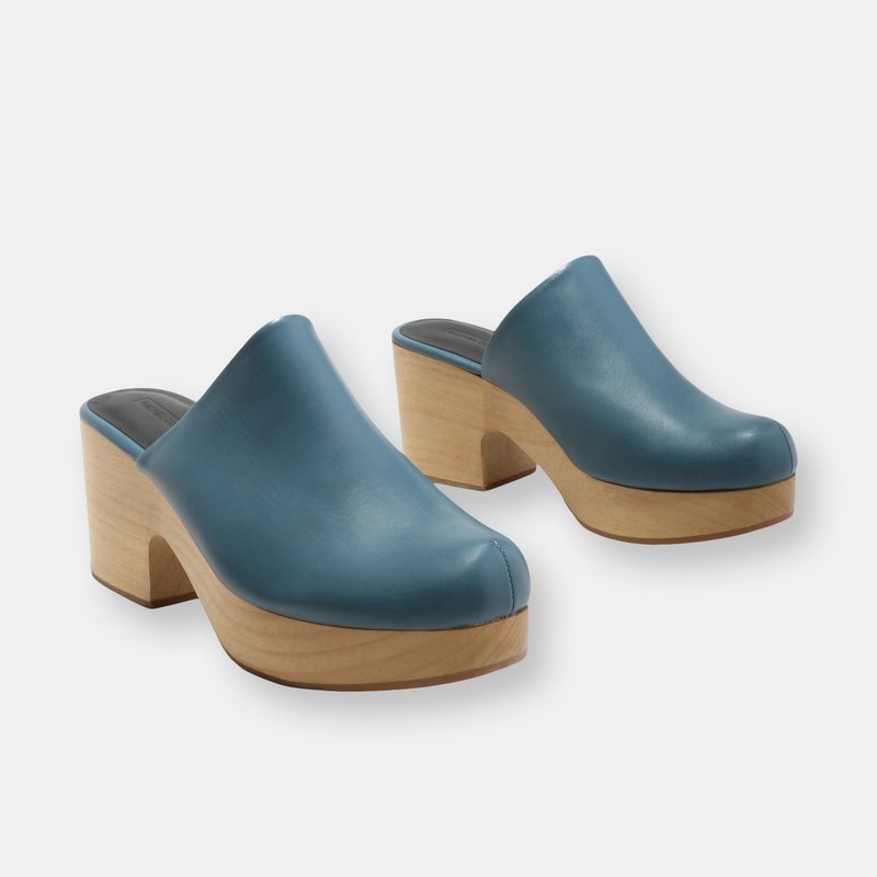 Rachel Comey Bose Clog With Carved Wood Heel In Azure
