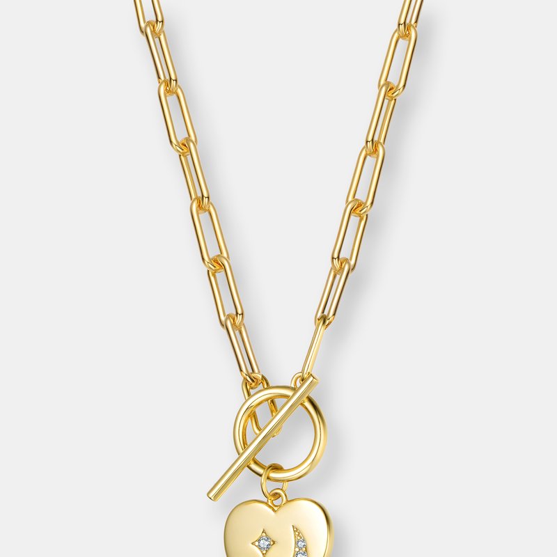 Shop Rachel Glauber 14k Gold Plated Cubic Zirconia Charm Necklace