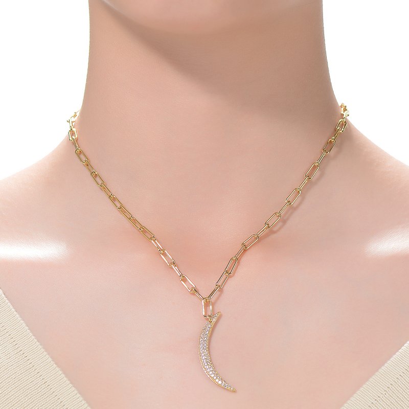 Shop Rachel Glauber 14k Gold Plated Cubic Zirconia Charm Necklace