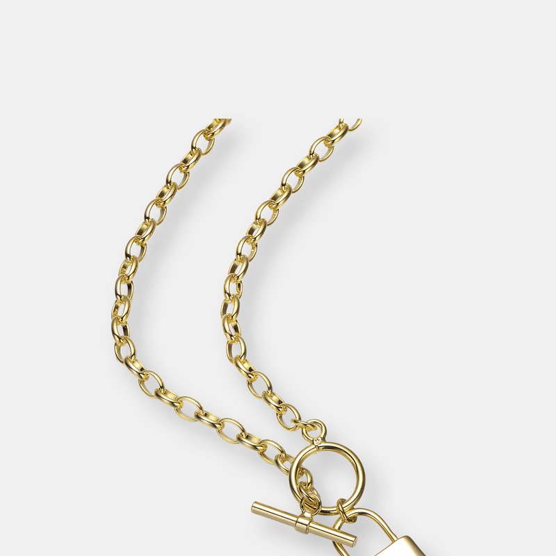 Shop Rachel Glauber 14k Gold Plated Locket Charm Necklace