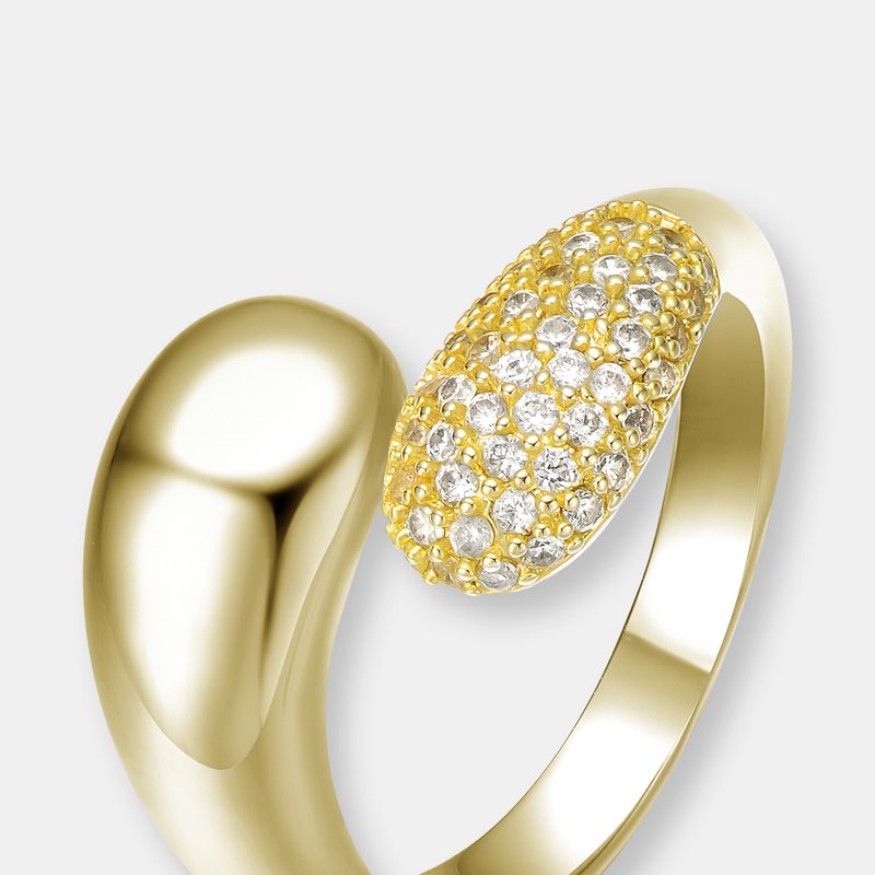 Shop Rachel Glauber 14k Gold Plated With Cubic Zirconia Bypass Ring