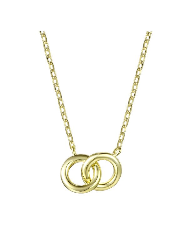 Rachel Glauber Gigigirl Teens 14k Gold Plated Cubic Zirconia Two Rings Necklace