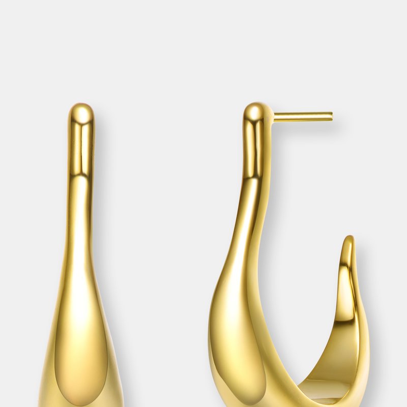 Shop Rachel Glauber 14k Gold Plated Assymetrical Open Hoop
