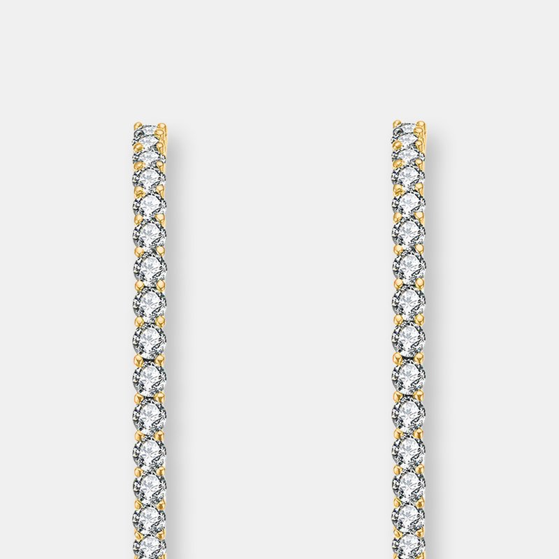 Shop Rachel Glauber Big Hoop With Colored Cubic Zirconia Earrings In Gold