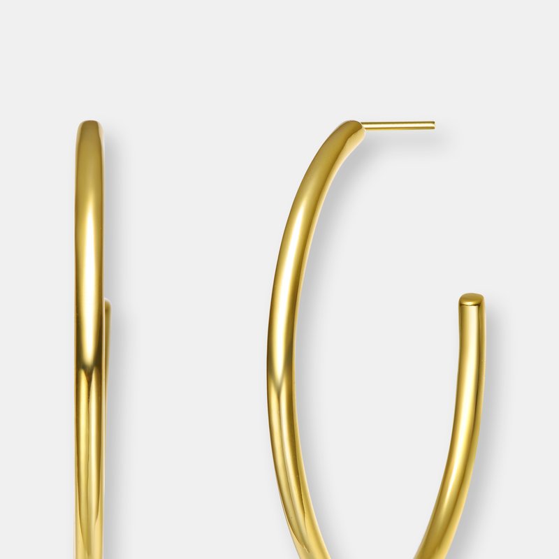 Rachel Glauber 14k Gold Plated Large Open Hoop