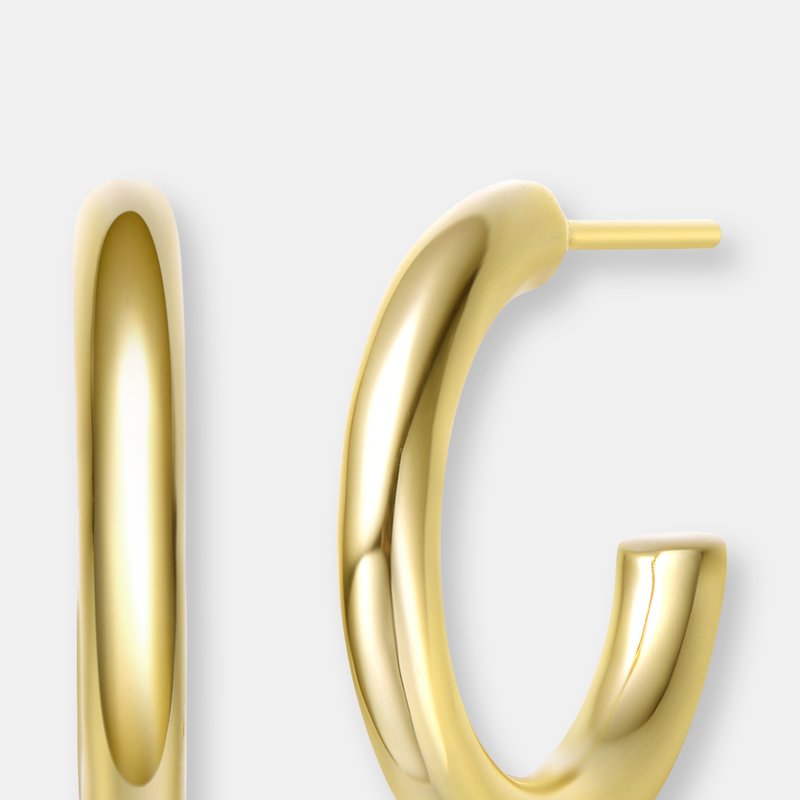 Rachel Glauber 14k Gold Plated Open Hoop