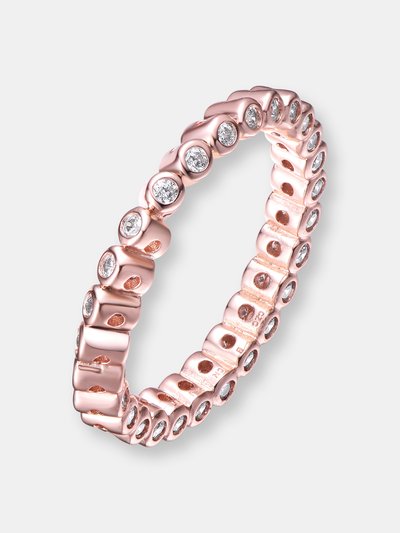 Rachel Glauber Rose Gold Plated Clear Cubic Zirconia Band Ring product