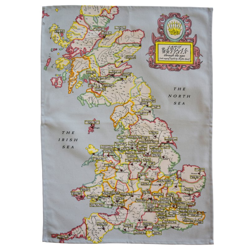 Radical Tea Towel Radical Britain Map Tea Towel