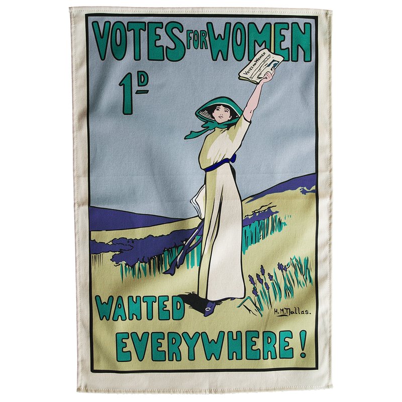 Radical Tea Towel Votes For Women Wanted Tea Towel