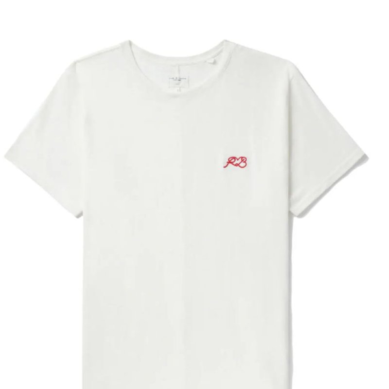 Shop Rag & Bone Men Love Rb Tee Soft Cotton Short Sleeve Crew Neck T-shirt In White