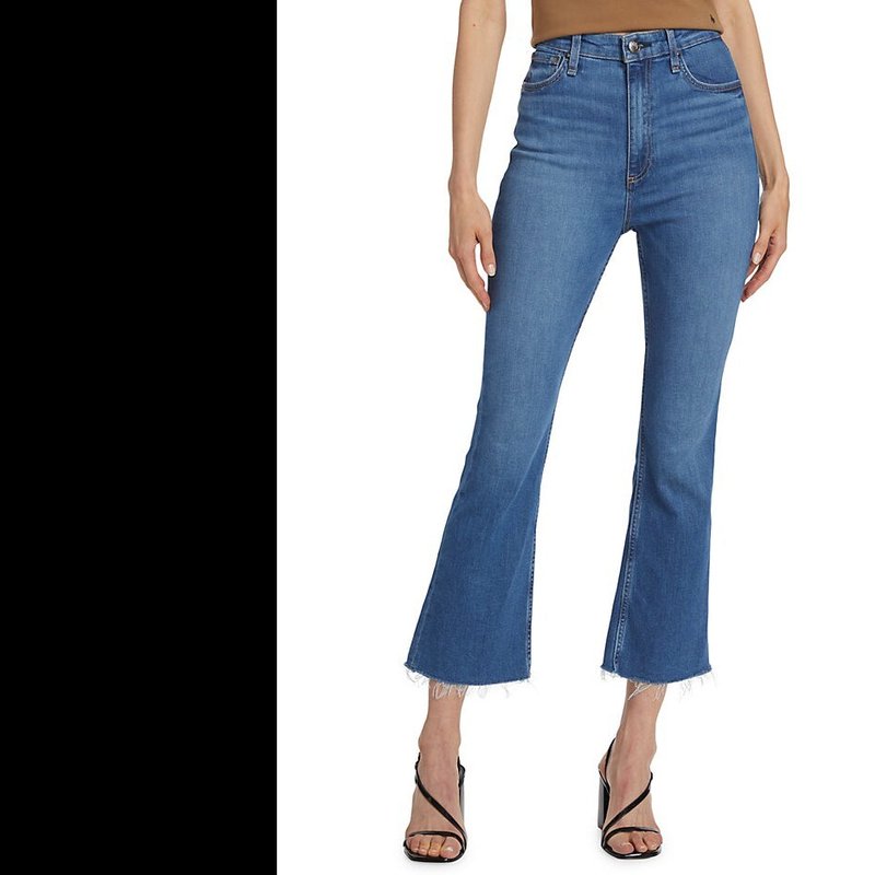 Shop Rag & Bone Women Casey High-rise Ankle Flare Jeans In Blue