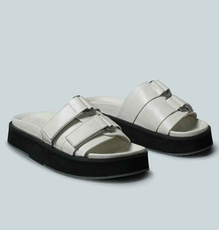 Shop Rag & Co Aniston Buckled Flatform White Slip-on Sandal