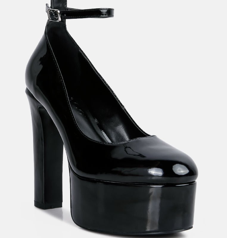 Shop Rag & Co Babe Heaven Patent Pu Maryjane Sandals In Black