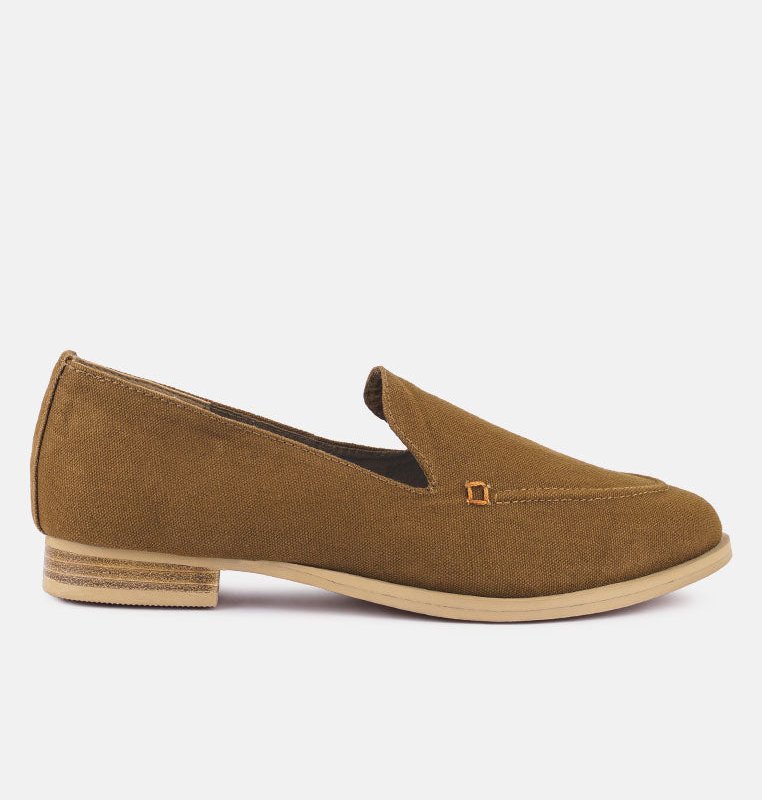 Shop Rag & Co Bougie Tan Organic Canvas Loafers In Brown